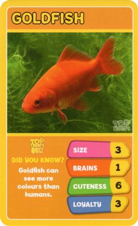 2020 Top Trumps Favourite Pets #NNO Goldfish Front