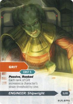 2014 Fantasy Flight Games Star Wars Age of Rebellion Specialization Deck Engineer Shipwright #3/20 Grit Front
