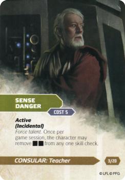 2015 Fantasy Flight Games Star Wars Force and Destiny Specialization Deck Consular Teacher #3/20 Sense danger Front