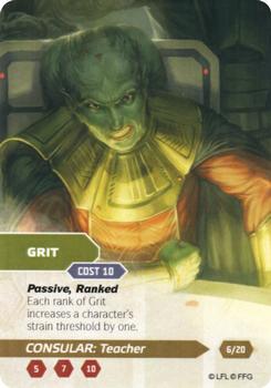 2015 Fantasy Flight Games Star Wars Force and Destiny Specialization Deck Consular Teacher #6/20 Grit Front