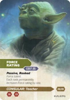 2015 Fantasy Flight Games Star Wars Force and Destiny Specialization Deck Consular Teacher #20/20 Force rating Front