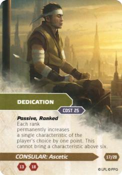 2015 Fantasy Flight Games Star Wars Force and Destiny Specialization Deck Consular Ascetic #17/20 Dedication Front