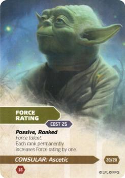 2015 Fantasy Flight Games Star Wars Force and Destiny Specialization Deck Consular Ascetic #20/20 Force rating Front