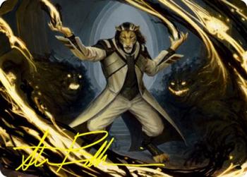 2021 Magic The Gathering Strixhaven: School of Mages - Art Series Gold Artist Signature #3/81 Leonin Lightscribe Front