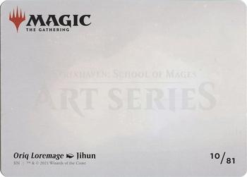 2021 Magic The Gathering Strixhaven: School of Mages - Art Series Gold Artist Signature #10/81 Oriq Loremage Back