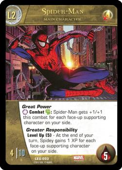 2017 Upper Deck VS System 2PCG: Legacy #LEG-003 Spider-Man Front