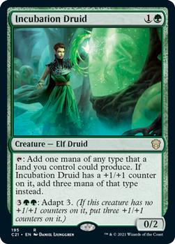2021 Magic The Gathering Commander #195 Incubation Druid Front
