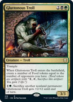 2021 Magic The Gathering Commander #218 Gluttonous Troll Front