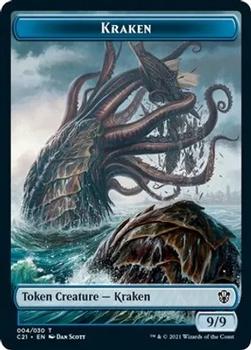 2021 Magic The Gathering Commander - Token #004/019 Kraken / Wurm Front