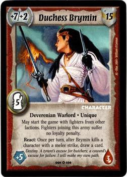 2001 Warlord Saga of the Storm Assassin's Strike #001 Duchess Brymin Front