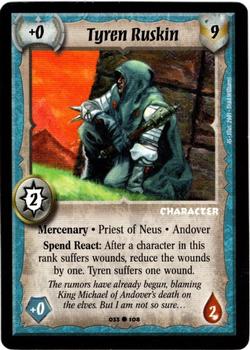 2001 Warlord Saga of the Storm Assassin's Strike #033 Tyren Ruskin Front