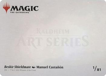 2021 Magic the Gathering Kaldheim - Art Series Gold Artist Signature #1 Beskir Shieldmate Back