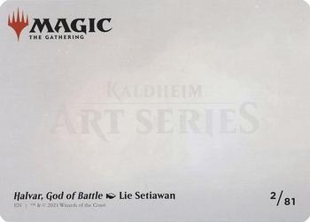 2021 Magic the Gathering Kaldheim - Art Series Gold Artist Signature #2 Halvar, God of Battle Back