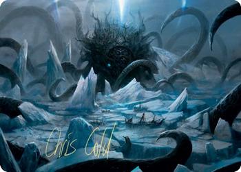 2021 Magic the Gathering Kaldheim - Art Series Gold Artist Signature #15 Icebreaker Kraken Front