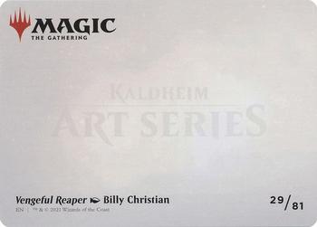 2021 Magic the Gathering Kaldheim - Art Series Gold Artist Signature #29 Vengeful Reaper Back