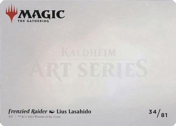 2021 Magic the Gathering Kaldheim - Art Series Gold Artist Signature #34 Frenzied Raider Back