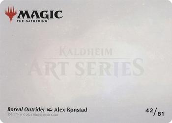 2021 Magic the Gathering Kaldheim - Art Series Gold Artist Signature #42 Boreal Outrider Back
