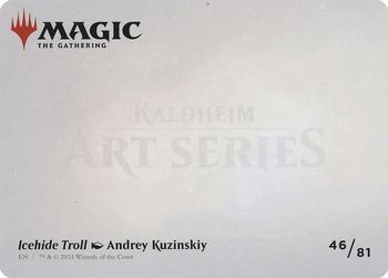 2021 Magic the Gathering Kaldheim - Art Series Gold Artist Signature #46 Icehide Troll Back