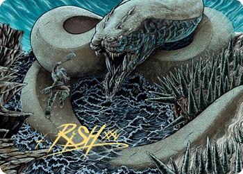 2021 Magic the Gathering Kaldheim - Art Series Gold Artist Signature #80 Koma, Cosmos Serpent Front