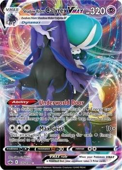 2021 Pokemon Sword & Shield Chilling Reign #075/198 Shadow Rider Calyrex VMAX Front