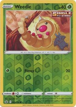 2021 Pokemon Sword & Shield Chilling Reign - Reverse Holo #001/198 Weedle Front