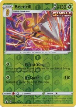 2021 Pokemon Sword & Shield Chilling Reign - Reverse Holo #003/198 Beedrill Front