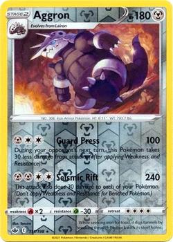 2021 Pokemon Sword & Shield Chilling Reign - Reverse Holo #111/198 Aggron Front
