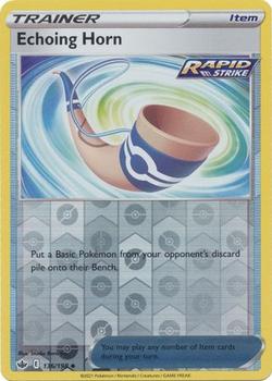 2021 Pokemon Sword & Shield Chilling Reign - Reverse Holo #136/198 Echoing Horn Front