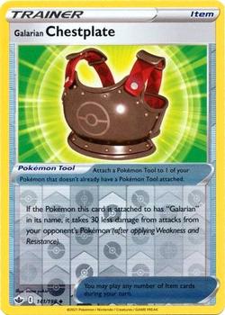 2021 Pokemon Sword & Shield Chilling Reign - Reverse Holo #141/198 Galarian Breastplate Front