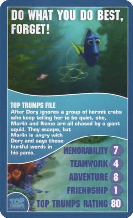 2016 Top Trumps Finding Dory 30 Memorable Moments #NNO Do what you do best, forget! Front