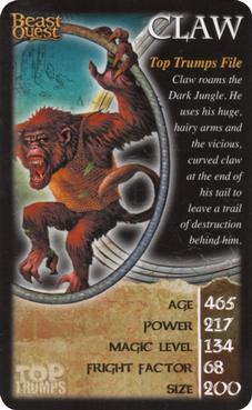 2016 Top Trumps Beast Quest #NNO Claw Front