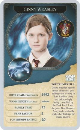 2019 Top Trumps Harry Potter 30 Witches & Wizards #NNO Ginny Weasley Front
