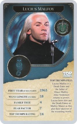 2019 Top Trumps Harry Potter 30 Witches & Wizards #NNO Lucius Malfoy Front