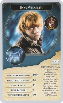 2019 Top Trumps Harry Potter 30 Witches & Wizards #NNO Ron Weasley Front