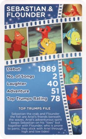 2016 Top Trumps Disney Who is your favourite? #NNO Sebastian & Flounder Front