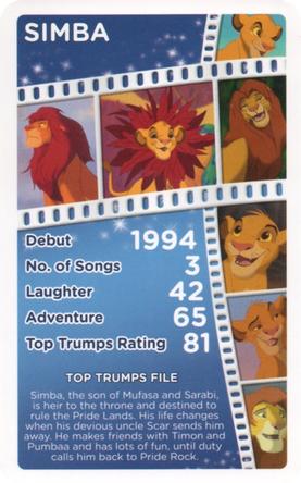 2016 Top Trumps Disney Who is your favourite? #NNO Simba Front