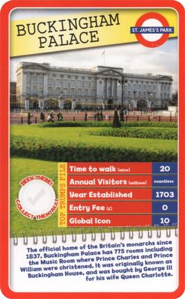 2015 Top Trumps London 30 Things to See #NNO Buckingham Palace Front
