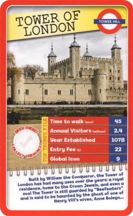 2015 Top Trumps London 30 Things to See #NNO Tower of London Front