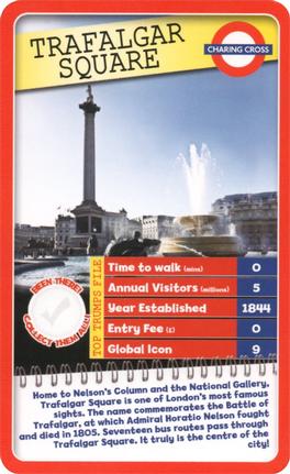 2015 Top Trumps London 30 Things to See #NNO Trafalgar Square Front
