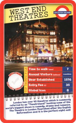 2015 Top Trumps London 30 Things to See #NNO West End Theatres Front