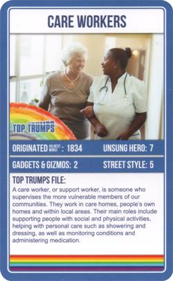 2020 Top Trumps Britain at its best Key Workers #NNO Care Workers Front