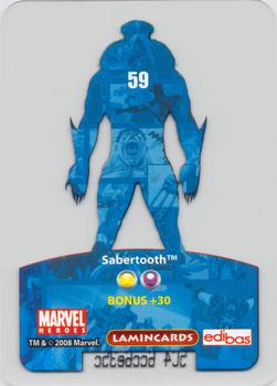 2008 Edibas Lamincards Marvel Heroes #59 Sabertooth Back