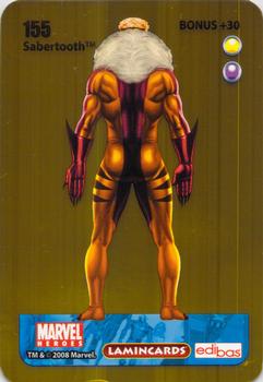 2008 Edibas Lamincards Marvel Heroes #155 Sabertooth Back