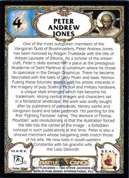 1993 Merlin BattleCards #4 Peter Andrew Jones Back