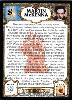 1993 Merlin BattleCards #8 Martin McKenna Back
