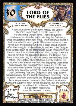 1993 Merlin BattleCards #30 Lord of the Flies Back