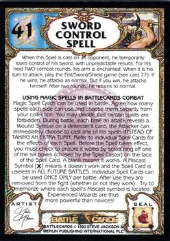 1993 Merlin BattleCards #41 Sword Control Spell Back