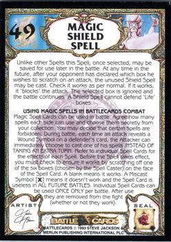 1993 Merlin BattleCards #49 Magic Shield Spell Back