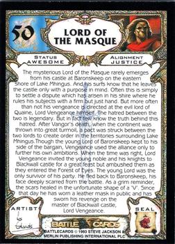 1993 Merlin BattleCards #50 Lord of the Masque Back
