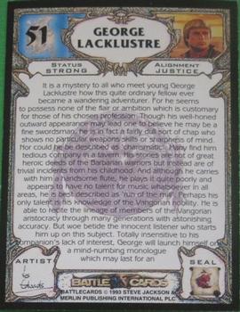 1993 Merlin BattleCards #51 George Lacklustre Back